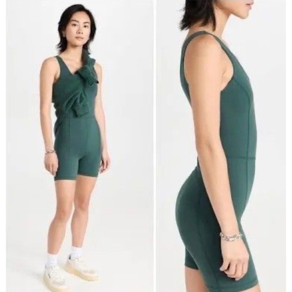 Sweaty Betty Power Workout Bodysuit Green Athletic Romper Women Size XS